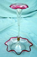 Victorian Cranberry Art Glass Epergne Cranberry single
