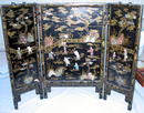 LARGE CHINESE SCREEN W/ JADE IVORY SERPENTINE CARVINGS