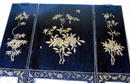 LARGE CHINESE SCREEN W/ JADE IVORY SERPENTINE CARVINGS