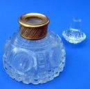 EARLY CUT GLASS INKWELL / PERFUME SCENT BOTTLE