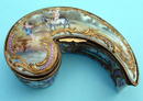 FINE 18th / 19th C MEISSEN COMMA SHAPED BOX CUPIDS GOAT