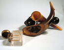 UNUSUAL HORN INK WELL WITH COW HORNS WESTERN
