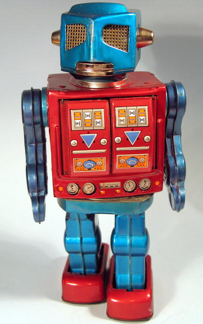 JAPANESE SPACE TIN ROBOT W/ GUNS BATTERY OPERATED