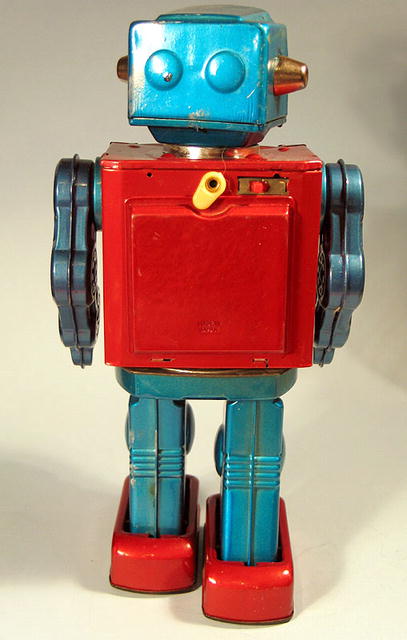 JAPANESE SPACE TIN ROBOT W/ GUNS BATTERY OPERATED
