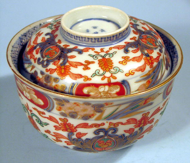 FINE IMARI ARITA COVERED BOWL JAPANESE MEIJI ARTIST SIG
