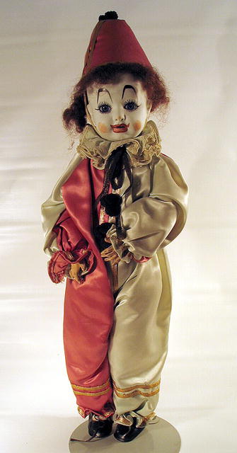 WOW FINE ANTIQUE FRENCH CLOWN DOLL 19