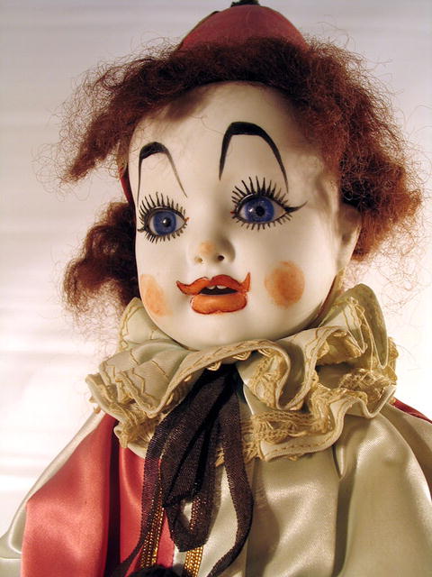 WOW FINE ANTIQUE FRENCH CLOWN DOLL 19