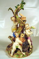 DRESDEN MEISSEN FIGURAL GROUP 4 CHERUBS NYMPHENBURG