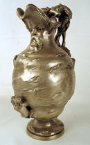 STUNNING SILVERED BRONZE ART NOUVEAU JUG WOMEN FISH