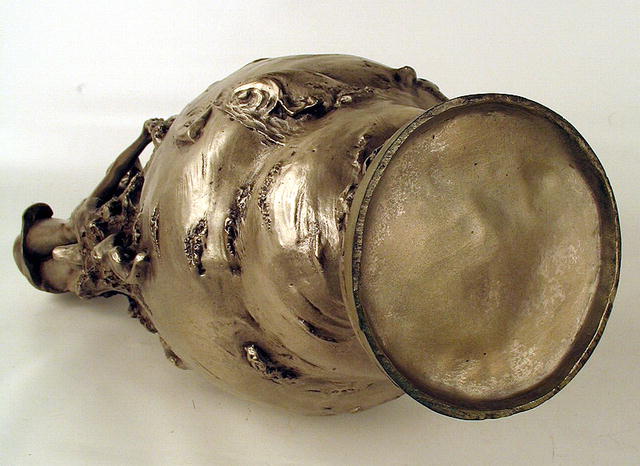 STUNNING SILVERED BRONZE ART NOUVEAU JUG WOMEN FISH