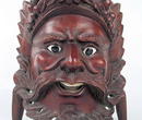WELL CARVED CHINESE WOOD MASK INLAID EYES c1850