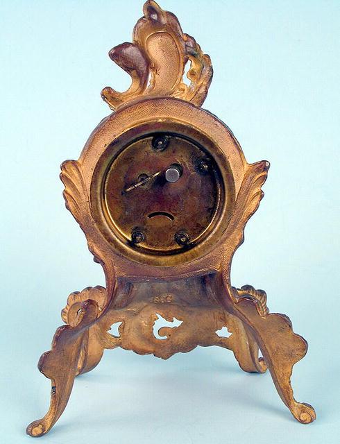 FINE FRENCH GILT BRONZE TABLE CLOCK ROCOCCO