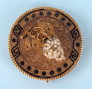 VICTORIAN 14K BROOCH PIN WITH PEARLS GRAPES