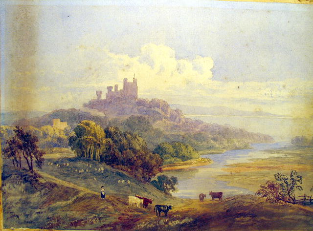 John Prescott Knight LISTED ARTIST WATERCOLOR CASTLE