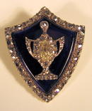 GEORGIAN VERRE EGLOMISE BROOCH 70 DIAMONDS 2+ CARATS