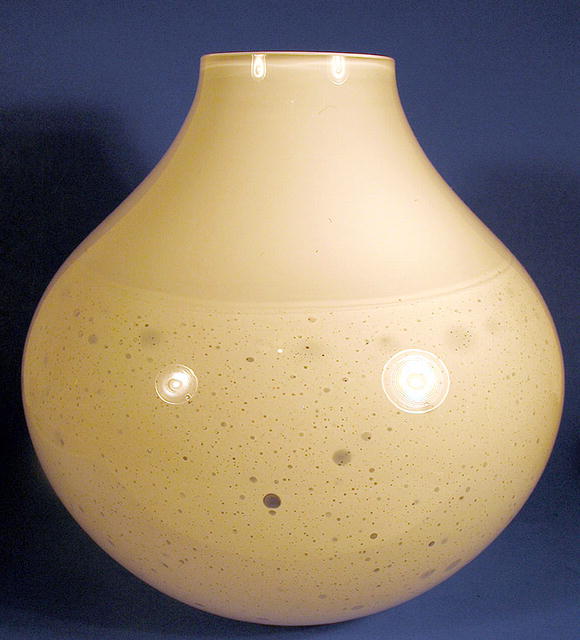 SIGNED ALFREDO BARBINI MURANO CLUTHRA MASSIVE VASE