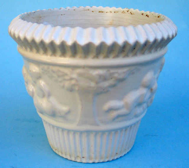 RARE ROSEVILLE DONATELLO WHITE PLANTER TRIAL GLAZE