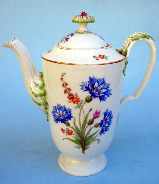 FINE MEISSEN MARCOLINI PERIOD TEAPOT FLORAL DRESDEN 18c