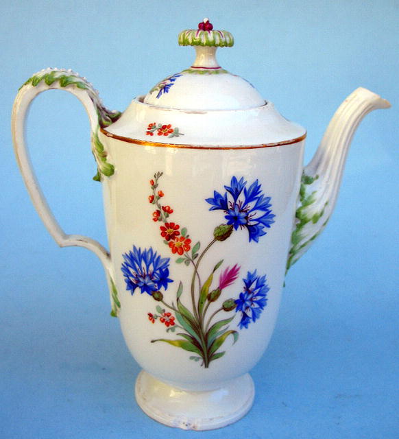 FINE MEISSEN MARCOLINI PERIOD TEAPOT FLORAL DRESDEN 18c