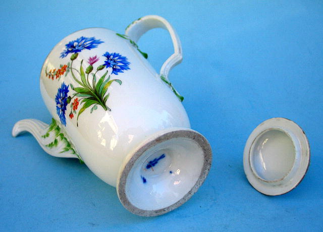 FINE MEISSEN MARCOLINI PERIOD TEAPOT FLORAL DRESDEN 18c