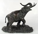 IRENEE ROCHARD BRONZE FIGURE OF ELEPHANT RAISED