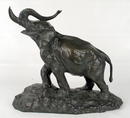 IRENEE ROCHARD BRONZE FIGURE OF ELEPHANT RAISED