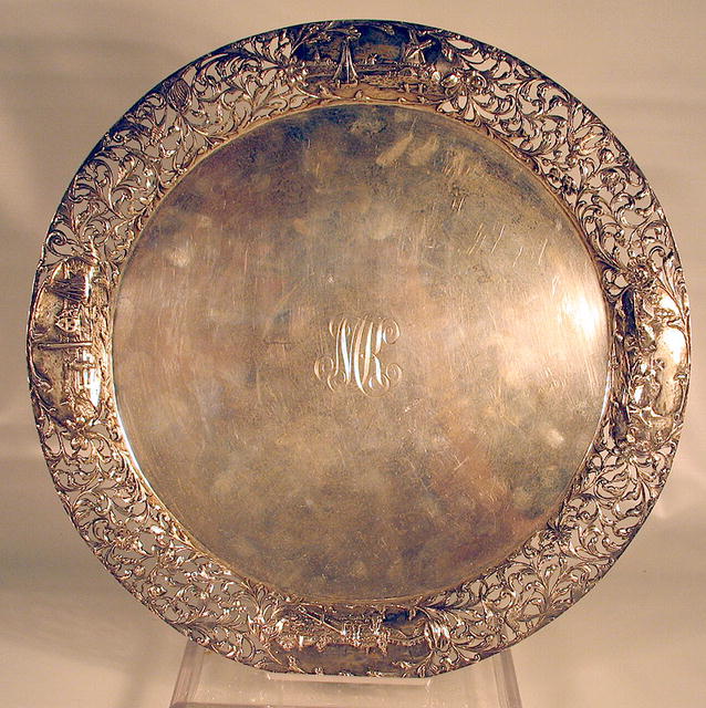DUTCH RETICULATED STERLING SILVER CHARGER PIERCED