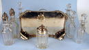 FINE ENGLISH STERLING 7 BOTTLE CASTOR SET FRAME 1861