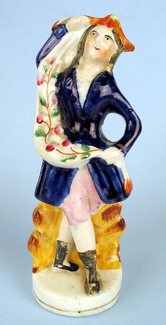 ENGLISH VICTORIAN STAFFORDSHIRE FLATBACK FIGURE OF MAN
