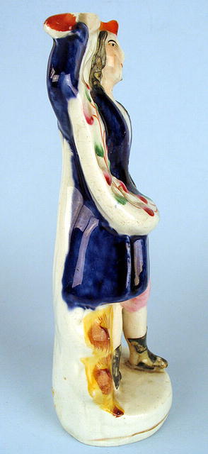ENGLISH VICTORIAN STAFFORDSHIRE FLATBACK FIGURE OF MAN