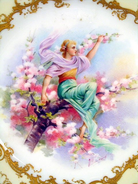 SUPERB SEVRES HAND PAINTED CABINET PLATE VALERE BERNARD