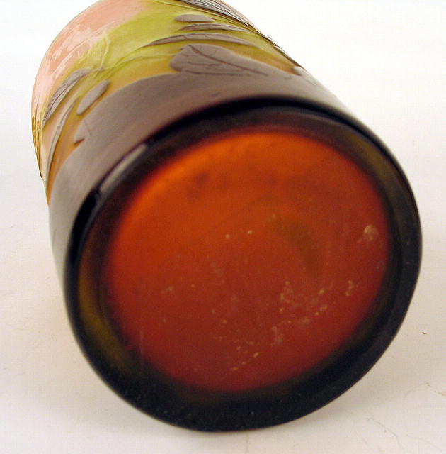 VERY RARE GALLE CAMEO GLASS TUMBLER W/UNUSUAL MONOGRAM