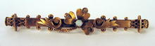 GREAT VICTORIAN PIN WITH 3 LEAF CLOVER DIAMONDS OPAL