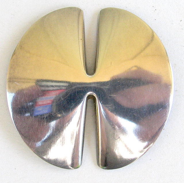LARGE GEORG JENSEN SIGNED STERLING BROOCH / PIN 337 B