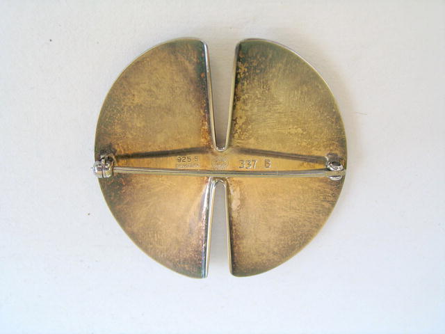 LARGE GEORG JENSEN SIGNED STERLING BROOCH / PIN 337 B