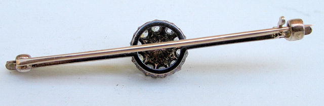 QUALITY 14K GOLD PEARL 10 DIAMONDS PIN BROOCH .5+ CARAT