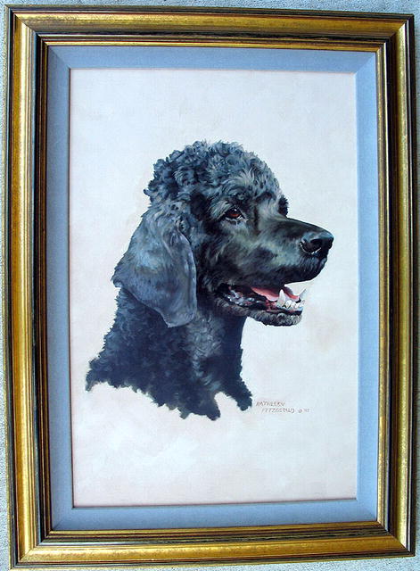 SUPERB KATHLEEN FITZGERALD OIL PAINTING OF BLACK POODLE