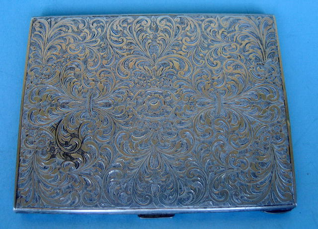 FINE 800 SILVER CONTINENTAL STERLING CIGARETTE CASE