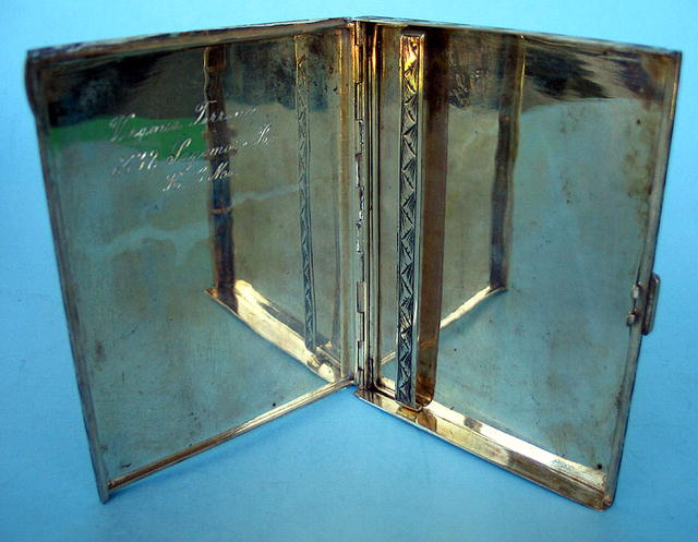 FINE 800 SILVER CONTINENTAL STERLING CIGARETTE CASE