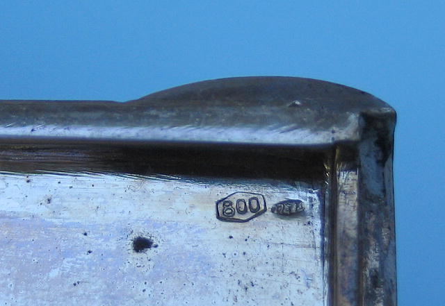FINE 800 SILVER CONTINENTAL STERLING CIGARETTE CASE