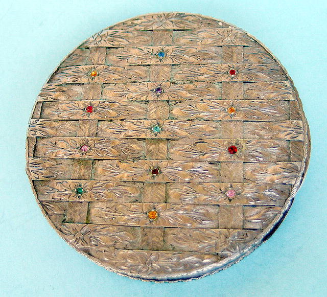 FINE 800 SILVER CONTINENTAL STERLING COMPACT BASKETWEAV