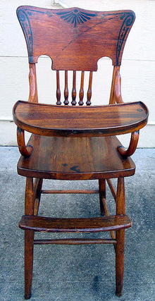 QUALITY VICTORIAN HIGH CHAIR STENCILS GILDING ORIGINAL