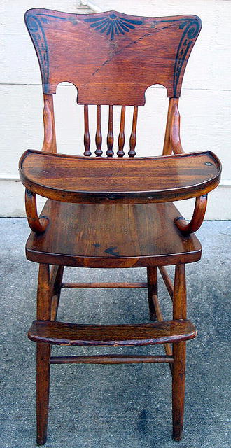 QUALITY VICTORIAN HIGH CHAIR STENCILS GILDING ORIGINAL