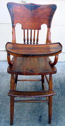 QUALITY VICTORIAN HIGH CHAIR STENCILS GILDING ORIGINAL