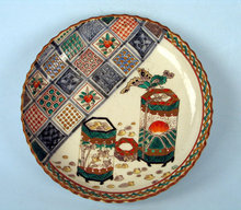 UNUSUAL JAPANESE EDO / MEIJI KO IMARI / KUTANI LOW BOWL