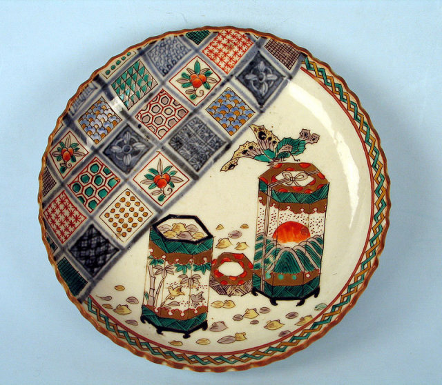 UNUSUAL JAPANESE EDO / MEIJI KO IMARI / KUTANI LOW BOWL