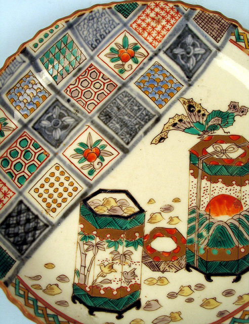 UNUSUAL JAPANESE EDO / MEIJI KO IMARI / KUTANI LOW BOWL