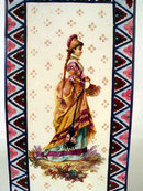 LARGE SAINT DENIS FAIENCE VASE WITH 19TH C WOMAN COLORS
