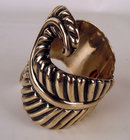 Signed Mexican Taxco Sterling Designer Cuff Bracelet Sterling Eagle mark 3