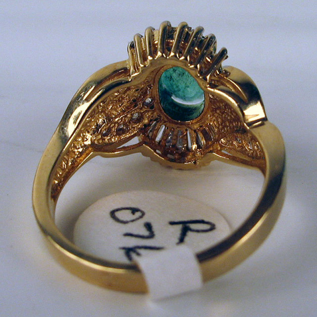 SUPERB 1.2 CARAT EMERALD 34 DIAMOND BAGUETTE 14K RING
